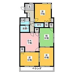 エステート南 4DKの間取図画像