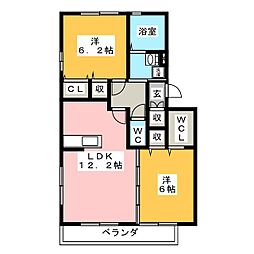レジデンスY 2LDKの間取図画像