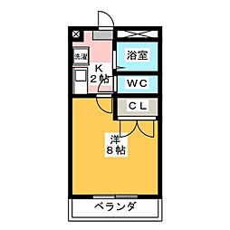 ウイングMARUNO 1Kの間取図画像