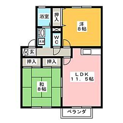 グランホリゾンC 2LDKの間取図画像