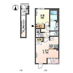 ソレイユ今嶺 1LDKの間取図画像