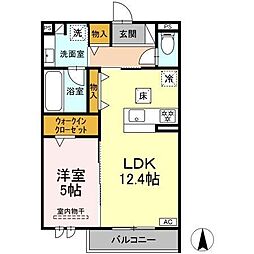 セレスティアみやまち 1LDKの間取図画像