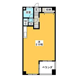 (株)岐阜県ビル ワンルームの間取図画像