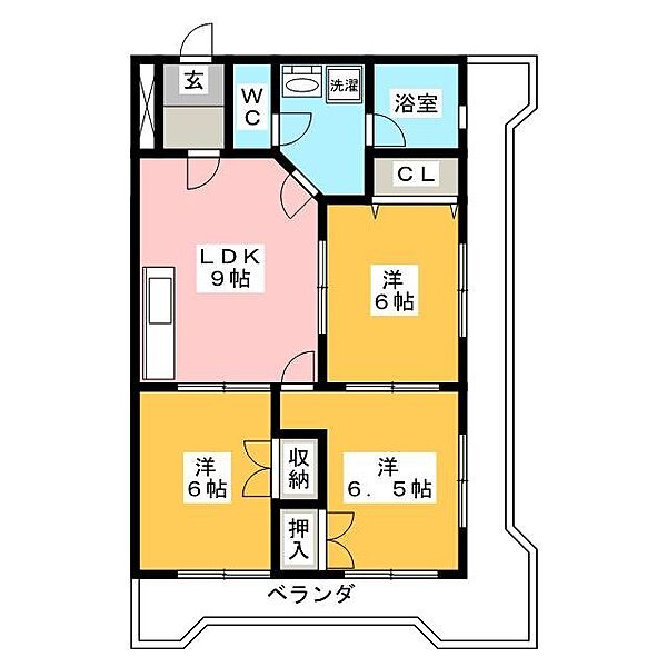 ソレイユオブサ ｜岐阜県岐阜市雄総桜町４丁目(賃貸マンション3LDK・3階・61.12㎡)の写真 その2