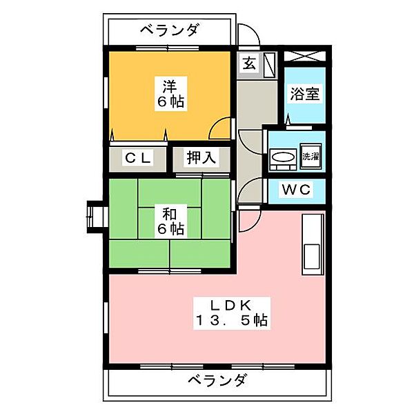 ＷＡＶＥ21 ｜岐阜県岐阜市上土居４丁目(賃貸マンション2LDK・4階・57.33㎡)の写真 その2