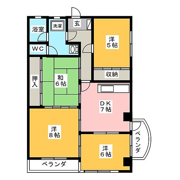 山内レジデンス ｜岐阜県岐阜市津島町５丁目(賃貸マンション4DK・3階・76.32㎡)の写真 その2