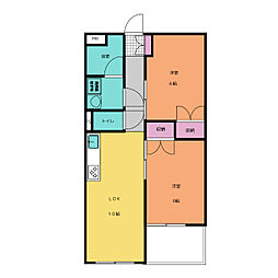 グリーンコーポ螢ヶ丘 2LDKの間取図画像