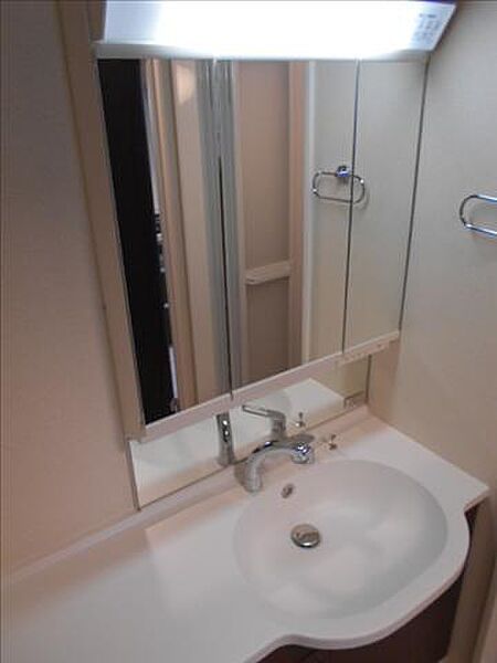 画像8:鏡の大きな浴室です