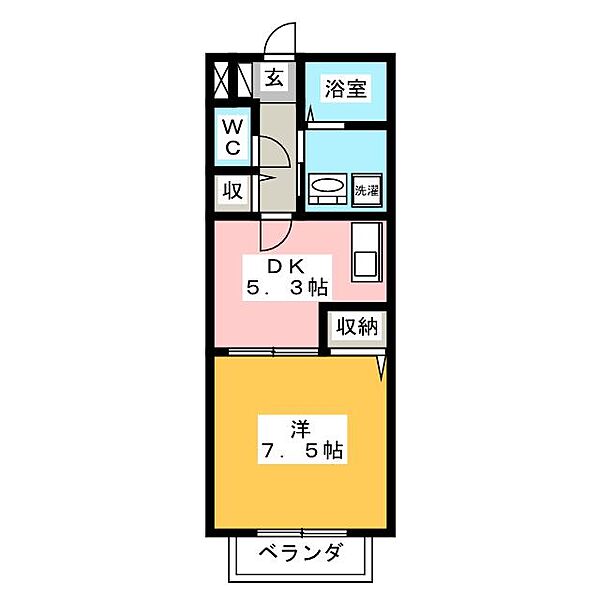 ライツ ｜岐阜県岐阜市則武中３丁目(賃貸マンション1DK・1階・33.25㎡)の写真 その2