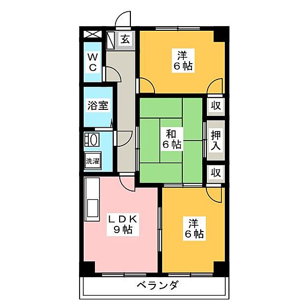 Ｇｒａｎｄｅｇ21Ｋ ｜岐阜県岐阜市長良２丁目(賃貸マンション3LDK・4階・59.40㎡)の写真 その2