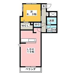 アクアレガーレ 1LDKの間取図画像