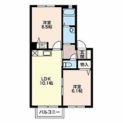 グランドールスギシン 2LDKの間取図画像