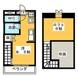 メゾンドゥビジュ2 ワンルームの間取図画像
