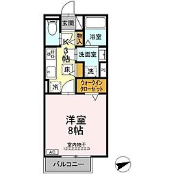セレスティア黒野 1Kの間取図画像