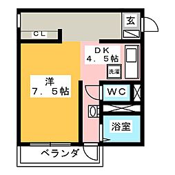 多恵第1ビル 1DKの間取図画像
