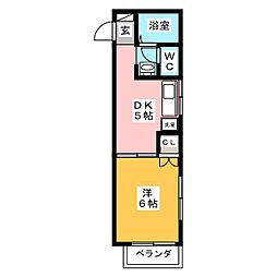コーポみのる 1DKの間取図画像