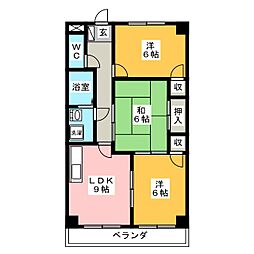 グランデグ21K 3LDKの間取図画像