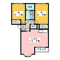 ウィルパーク 2LDKの間取図画像