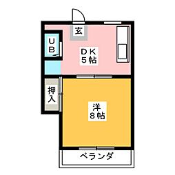 エステイト多賀 1DKの間取図画像