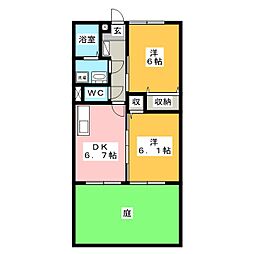 エステイト 2DKの間取図画像