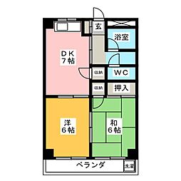 第三小森ビル 2DKの間取図画像