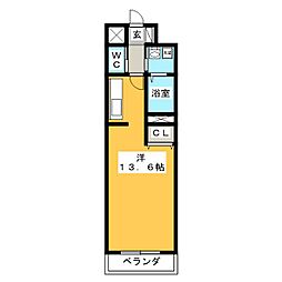 プリムローズ ワンルームの間取図画像