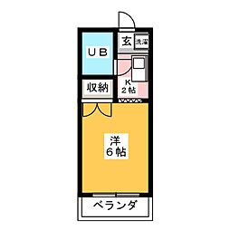 アジョイン日光A棟 1Kの間取図画像