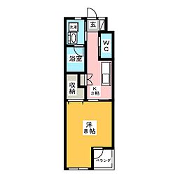 U・TOPIA40 1Kの間取図画像