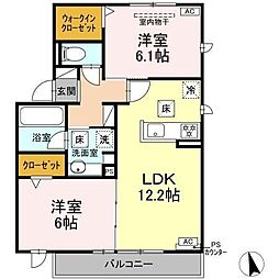 ルビーロマン 2LDKの間取図画像