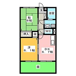 エステイト 2DKの間取図画像