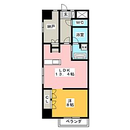 U・TOPIATOWER 1SLDKの間取図画像