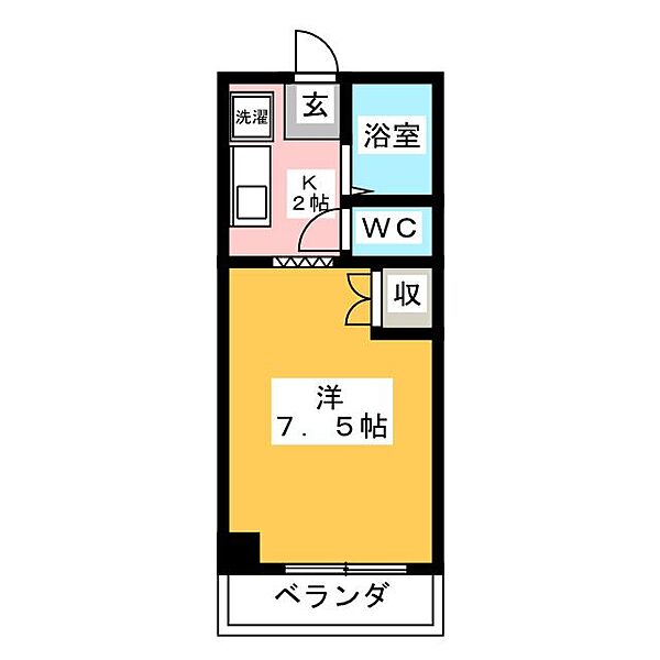 サンハイツＫ ｜岐阜県岐阜市清本町１丁目(賃貸マンション1K・3階・24.60㎡)の写真 その2