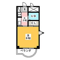 メゾン・ロジェール 1Kの間取図画像