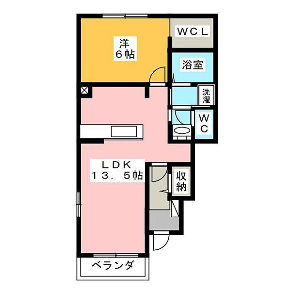 エスポワール光 ｜岐阜県岐阜市北一色６丁目(賃貸アパート1LDK・1階・46.06㎡)の写真 その2