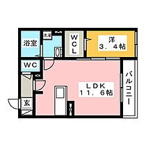 プラティーク安良田  ｜ 岐阜県岐阜市安良田町３丁目（賃貸アパート1LDK・2階・37.01㎡） その2