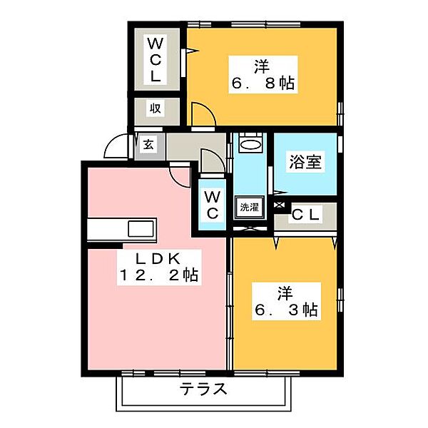 メゾン　リード ｜岐阜県岐阜市葭町５丁目(賃貸アパート2LDK・1階・57.89㎡)の写真 その2