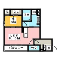 ザ・シティハウス白山  ｜ 岐阜県岐阜市白山町２丁目（賃貸アパート1LDK・3階・35.35㎡） その2