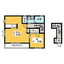 ボンジュール佳き日  ｜ 岐阜県岐阜市安良田町６丁目（賃貸アパート1LDK・2階・43.19㎡） その2