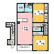 パティオ　ツキノエ  ｜ 岐阜県岐阜市月ノ会町２丁目（賃貸アパート2LDK・2階・58.39㎡） その2