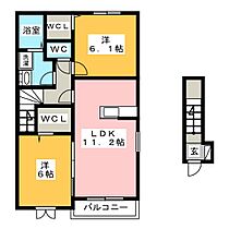 ｅｓｐｅｒａｎｚａ  ｜ 岐阜県岐阜市琴塚３丁目（賃貸アパート2LDK・2階・57.63㎡） その2