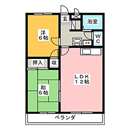 サンイースト青木 2LDKの間取図画像