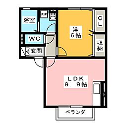 メゾンヴェール 1LDKの間取図画像