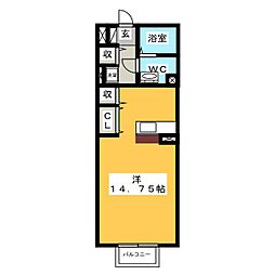 モナリエ北一色 ワンルームの間取図画像