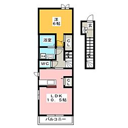 ルミエール 1LDKの間取図画像