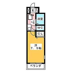 メゾンウィネッカ 1Kの間取図画像