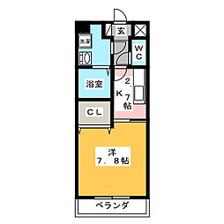 ジョイフルエムスリー 1Kの間取図画像