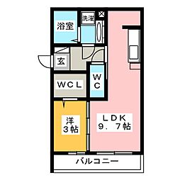 ザ・シティハウス白山 1LDKの間取図画像