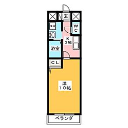エントピア錦 1Kの間取図画像