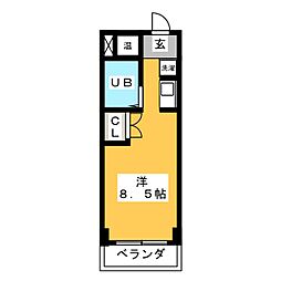 メゾン・ミエール ワンルームの間取図画像