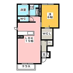 ラフォート 1LDKの間取図画像